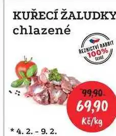 RABBIT řeznictví KUŘECÍ ŽALUDKY chlazené 1kg nabídka