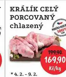 RABBIT řeznictví KRÁLÍK CELÝ PORCOVANÝ chlazený 1kg nabídka