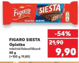 Kaufland FIGARO SIESTA Oplatka mlečnȧ/lískooříšková nabídka