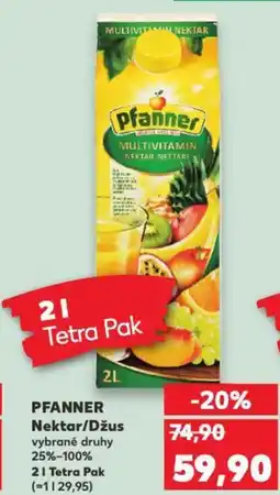 Kaufland PFANNER Nektar/Džus nabídka