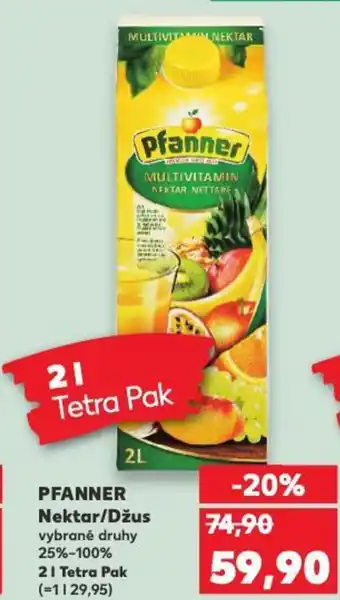 Kaufland PFANNER Nektar/Džus nabídka