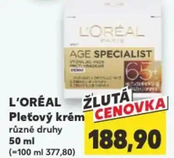 Kaufland L'ORÉAL Pleťový krém nabídka