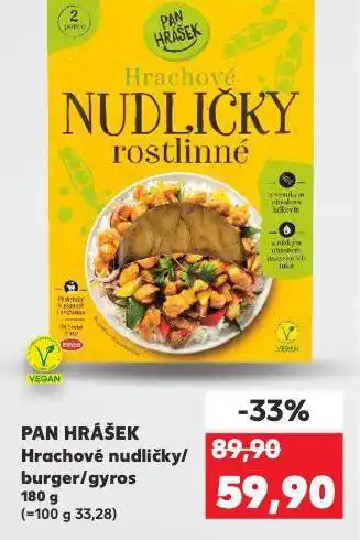 Kaufland Pan hrášek burger nabídka