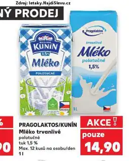 Kaufland Trvanlivé mléko nabídka