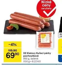 Tesco Kuřecí párky pochoutkové nabídka