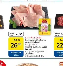 Tesco Amálka šunka nejvyšší jakosti nabídka