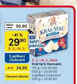 Tesco Král sýrů hermelín nabídka