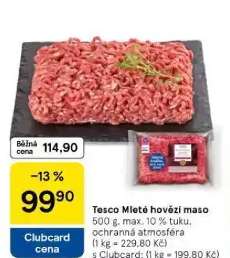 Tesco Mleté hovězí maso nabídka