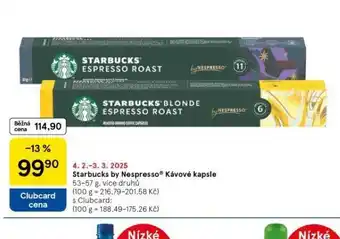 Tesco Starbucks by nespresso kávové kapsle nabídka