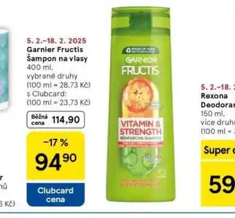 Tesco Garnier fructis šampon nabídka