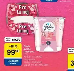 Tesco Glade svíčka i love you nabídka