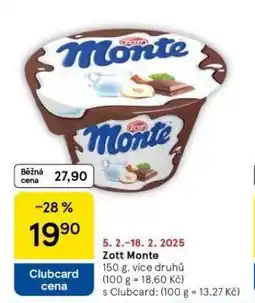 Tesco Zott monte nabídka