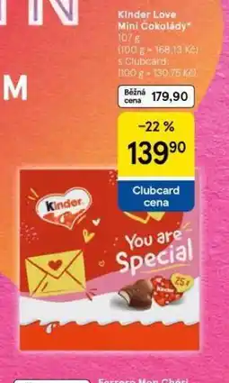 Tesco Kinder love mini čokolády nabídka