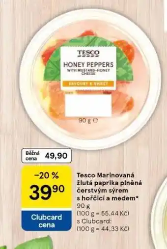 Tesco Tesco marinovaná žlutá paprika plněná sýrem nabídka