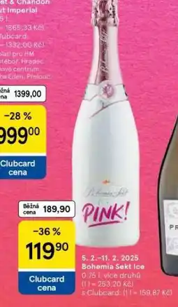 Tesco Bohemia sekt ice nabídka