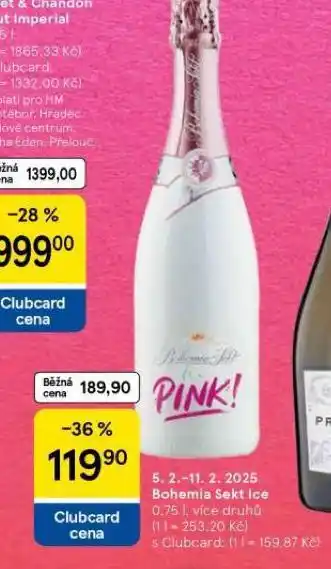 Tesco Bohemia sekt ice nabídka