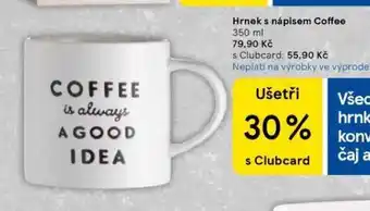 Tesco Hrnek s nápisem coffee nabídka