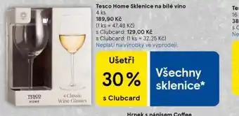 Tesco Sklenice na bílé víno nabídka