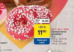 Tesco Červený donut se srdíčky nabídka