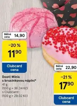 Tesco Dooti minis s brusinkovou náplní nabídka