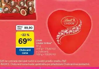 Tesco Lindt lindor srdce nabídka