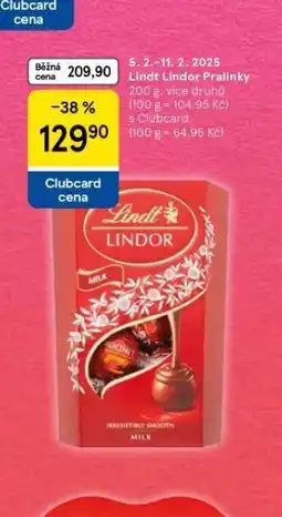 Tesco Lindt lindor pralinky nabídka