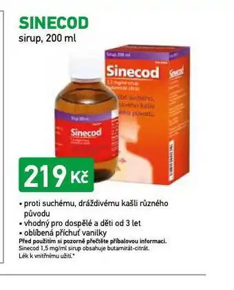 Alphega Lékárna Sinecod sirup nabídka