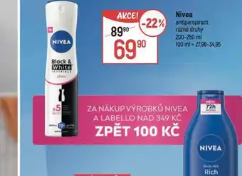 Globus Nivea antiperspirant nabídka