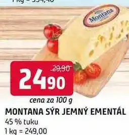 Terno Montana sýr jemný ementál 45% 100g nabídka