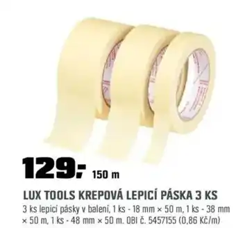 OBI Lux tools krepová lepicí páska 3 ks nabídka