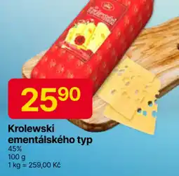 Hruška Krolewski ementálského typ nabídka