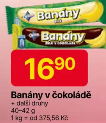 Hruška Banány v čokoládě nabídka