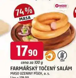 Trefa FARMÁŘSKÝ TOČENÝ SALÁM 100 g nabídka