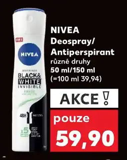 Trefa NIVEA Deospray/ Antiperspirant nabídka