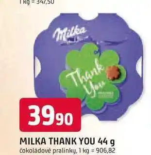 Trefa MILKA THANK YOU 44 g čokoládové pralinky nabídka