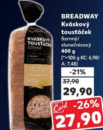 Trefa BREADWAY Kváskový tousťáček nabídka