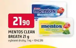 Trefa MENTOS CLEAN BREATH 21 g nabídka