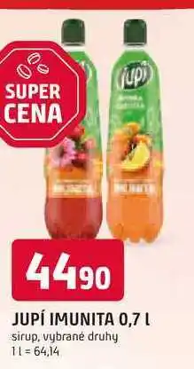 Trefa JUPÍ IMUNITA 0,7 l sirup, vybrané druhy nabídka