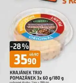 Trefa KRAJÁNEK TRIO POMAZÁNEK 3x 60 g/180 g nabídka