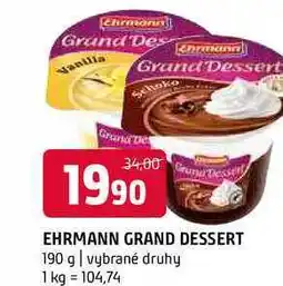 Terno Ehrmann grand Dezert 190g, vybrané druhy nabídka