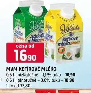 Terno Mvm Kefirove mléko 0,5l nízkotučné 1,1 % tuku 0,5l plnotučné 3,6% tuku nabídka