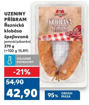 Trefa UZENINY PŘÍBRAM Řeznická klobása špejlovaná nabídka