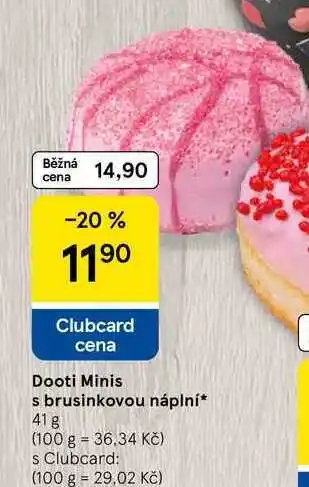 Tesco Dooti Minis s brusinkovou náplní, 41 g nabídka