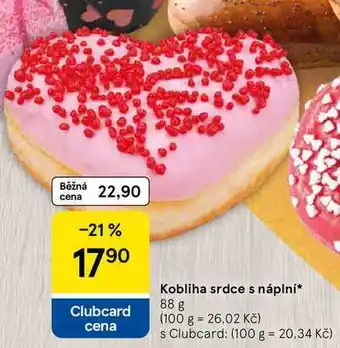 Tesco Kobliha srdce s náplní, 88 g nabídka