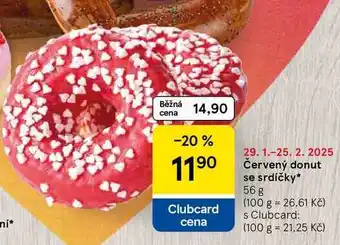 Tesco Červený donut se srdíčky, 56 g nabídka