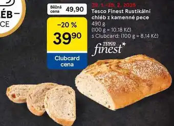 Tesco Tesco Finest Rustikální chléb z kamenné pece, 490 g nabídka