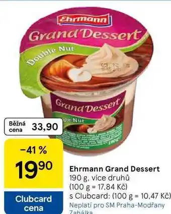 Tesco Ehrmann Grand Dessert, 190 g nabídka