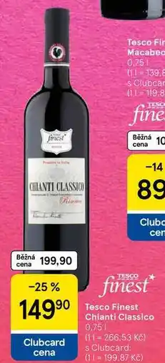 Tesco Tesco Finest Chianti Classico, 0.75 l nabídka