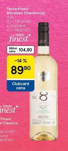 Tesco Tesco Finest Macabeo Chardonnay, 0,75 l nabídka