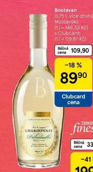 Tesco Bostavan, 0.75 l. více druhů nabídka